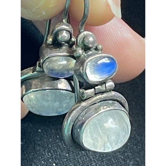 READ Nicky Butler NB Sterling Silver Moonstone 925 Earrings Pierced India - Picture 14 of 14